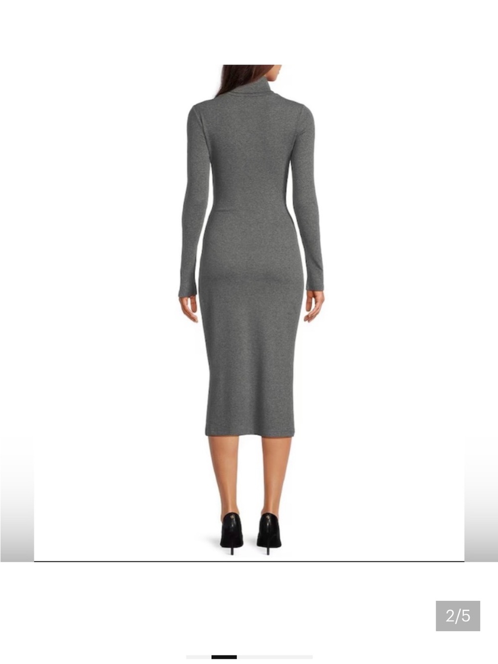 Ralph Lauren Gray Knit Midi Dress - Picture 2 of 4